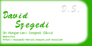 david szegedi business card