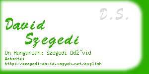 david szegedi business card